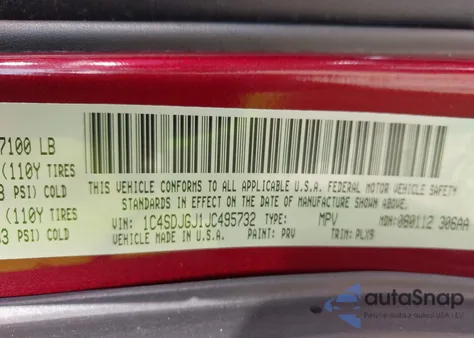 2018 Dodge Durango Srt Awd z USA, uszkodzony, nr VIN 1C4SDJGJ1JC495732